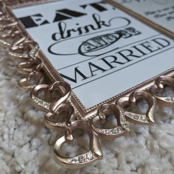 Open Hearts with Rhinestones Double Display Table Top Picture Frame - Picture 2 of 3